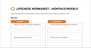 LifeCheck worksheet screenshot.