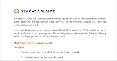 Year at a Glance screenshot.